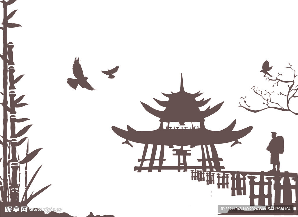 中式古代凉亭