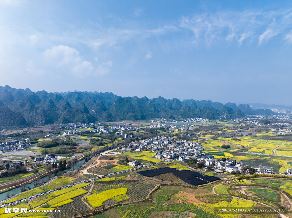 俯瞰美丽的乡村风景