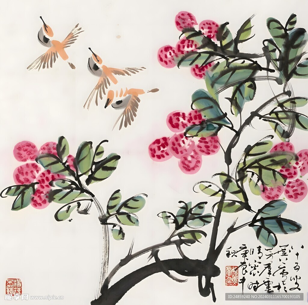 花鳥水墨國畫
