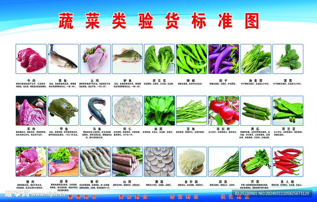 蔬菜类验货标准图
