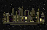 城市夜景剪影