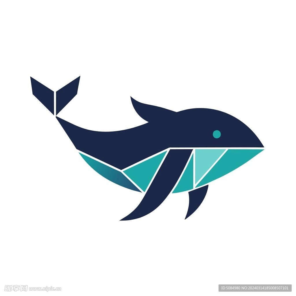 极简风格的鲸鱼标志