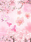浪漫粉红樱花花瓣底纹素材大合集