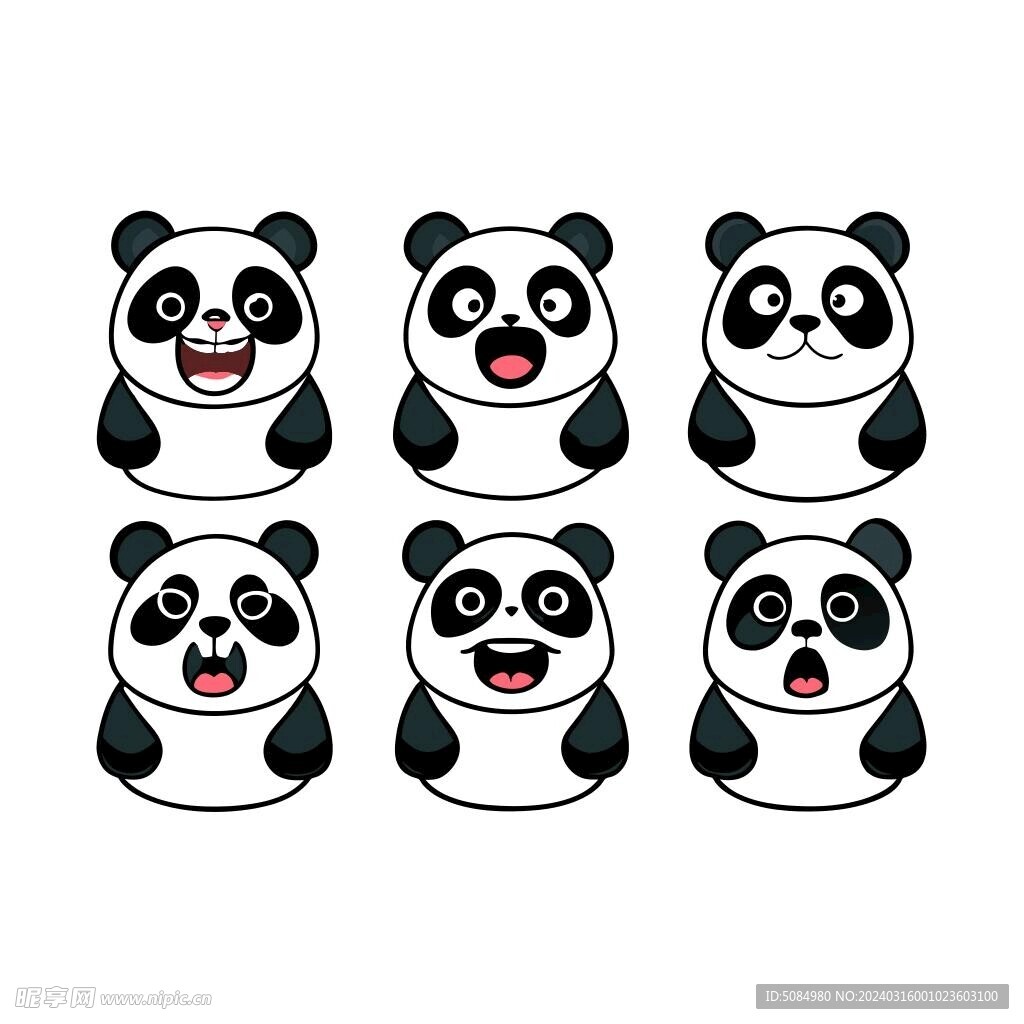 大熊猫不同情绪状态的组合
