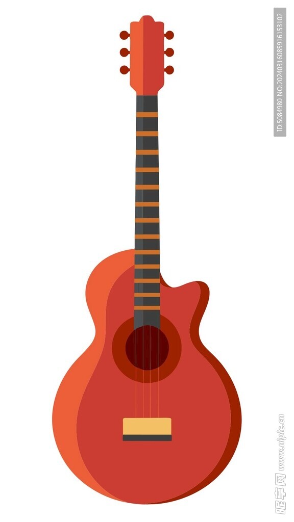 平面插图风格的吉他