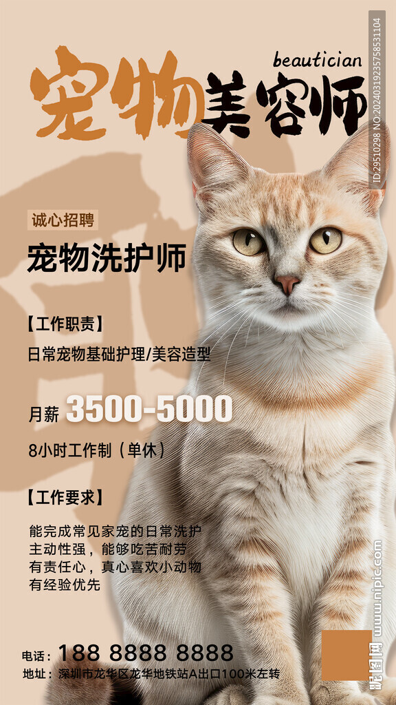 寵物店招聘海報(bào)