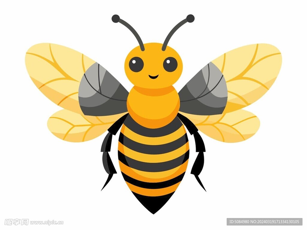 平面风格的蜜蜂