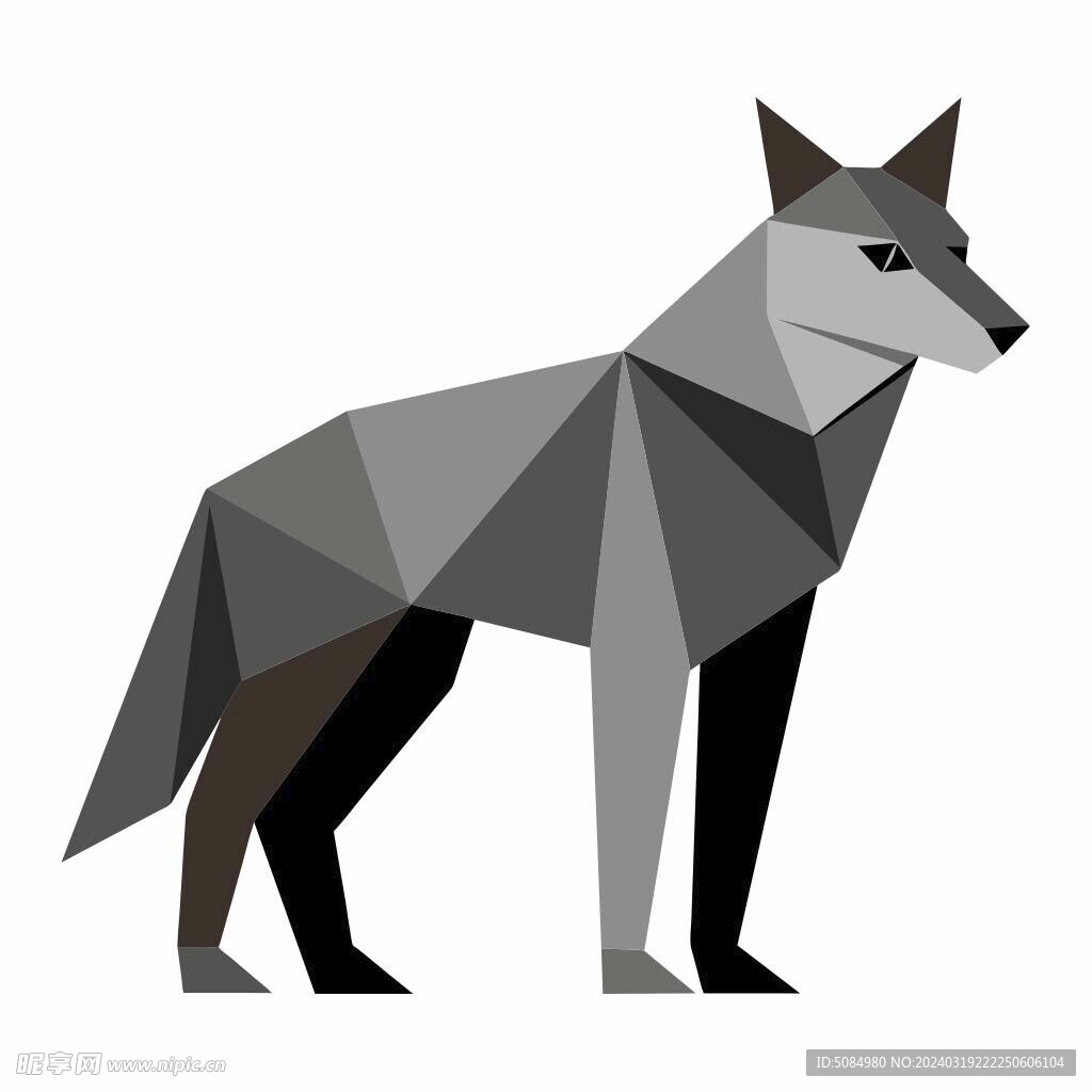 折纸设计的狼