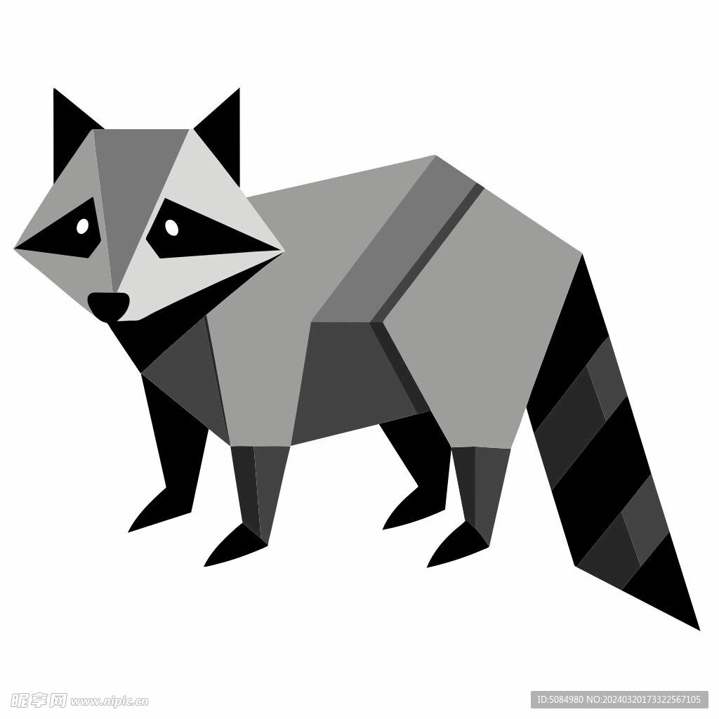 折纸设计的浣熊