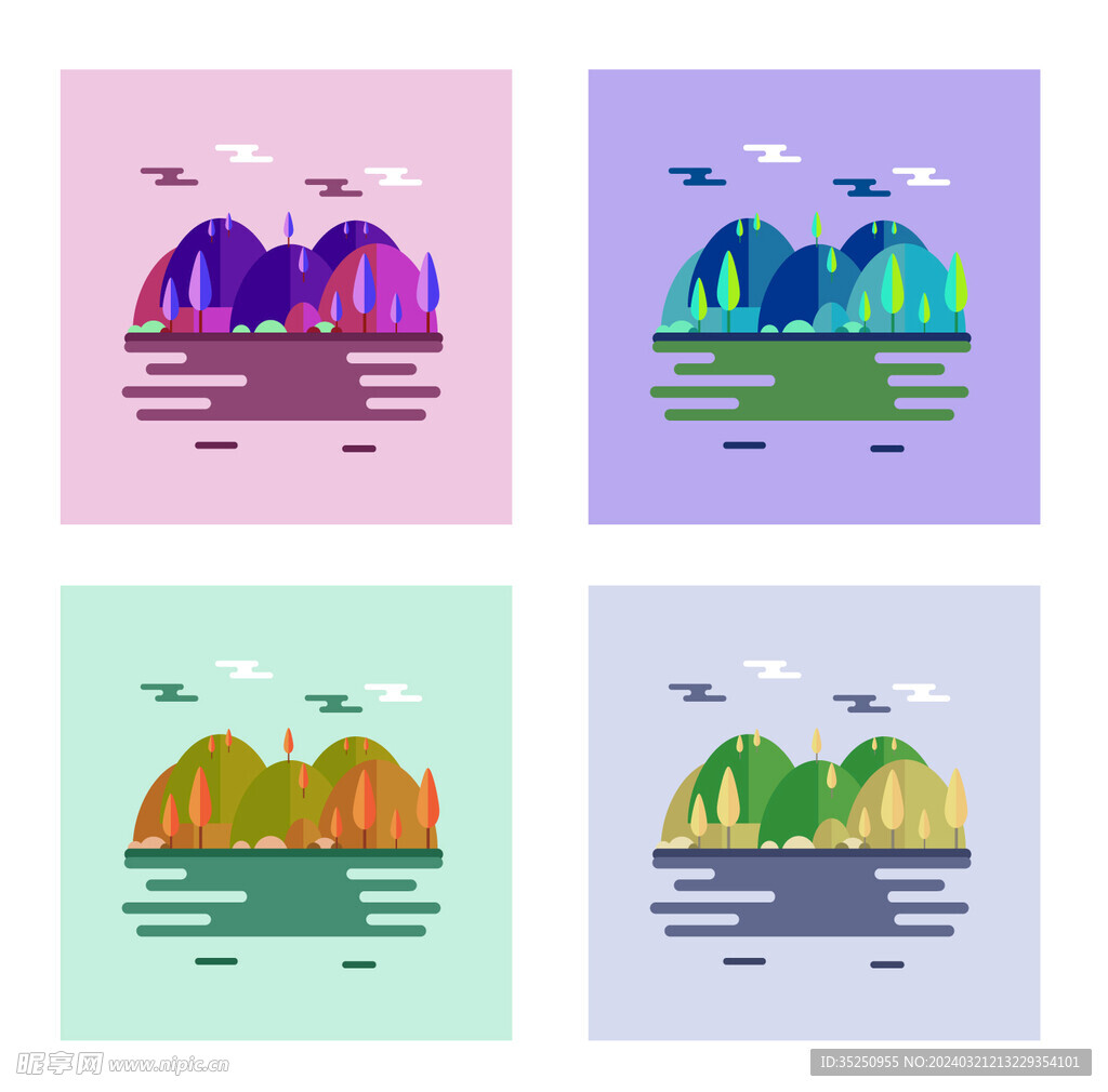 山水插畫