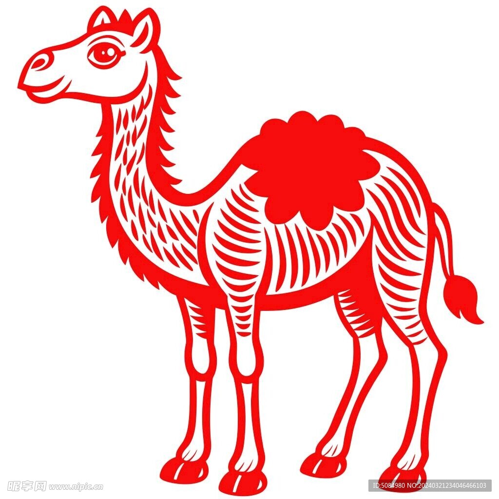 剪纸风格的骆驼