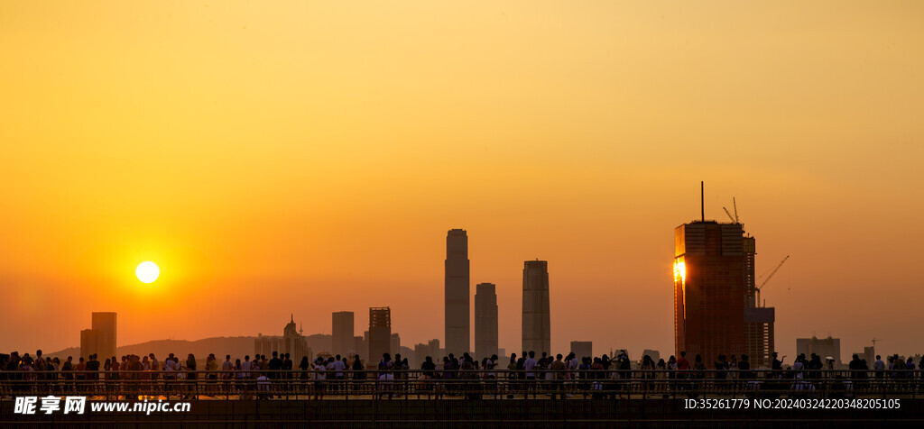 长沙城市夕阳剪影