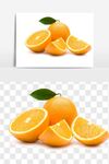 切开橙子效果图矢量图