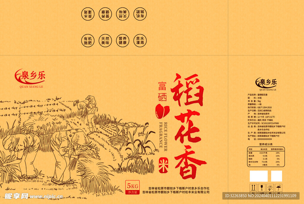 小粒香大米包裝黃箱