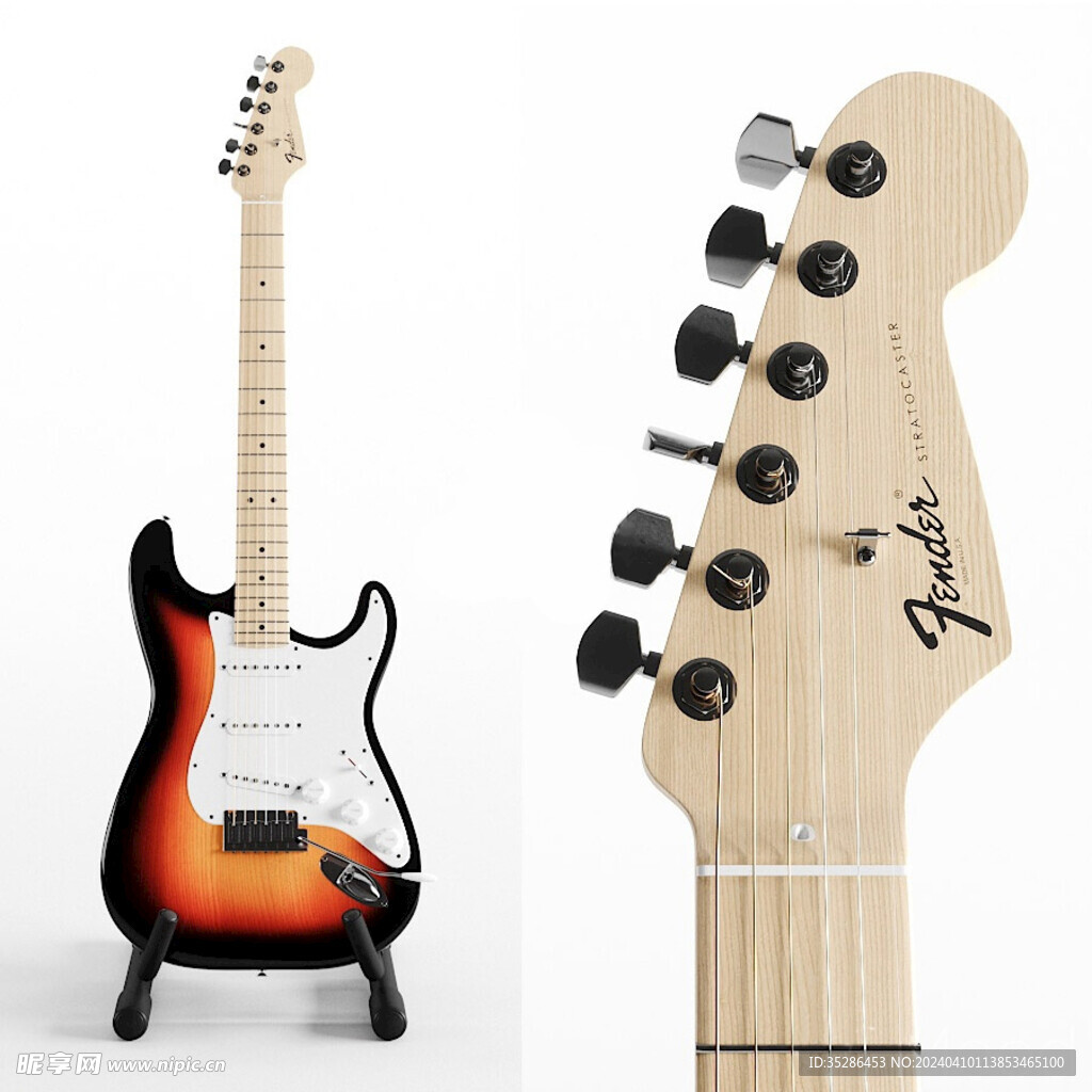 C4D模型吉他