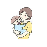 母亲抱着孩子