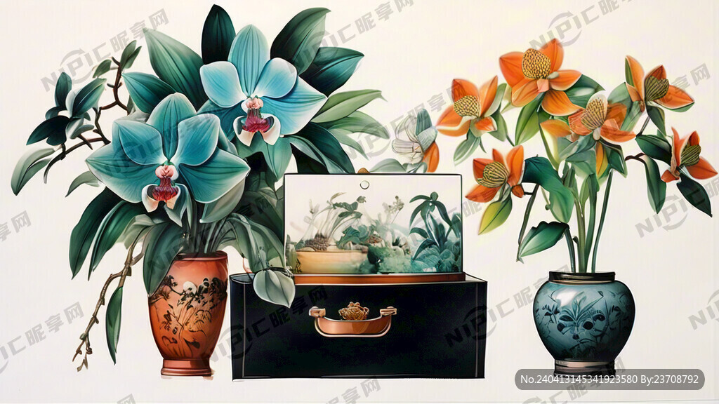設(shè)計(jì)一款有盆栽蕙蘭 蘭花 又