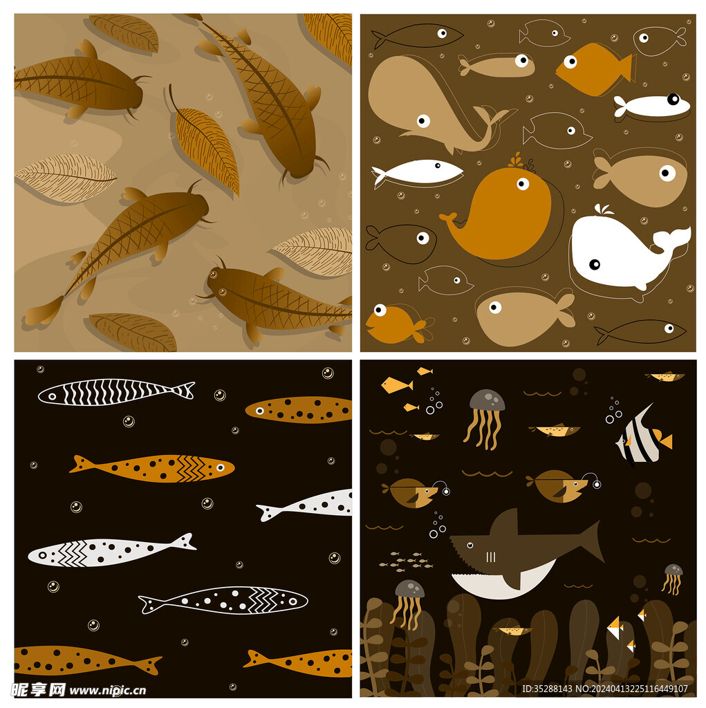 海洋鱼类插画