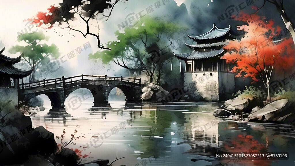 倚樓聽風雨 小橋昨夜風 中國風