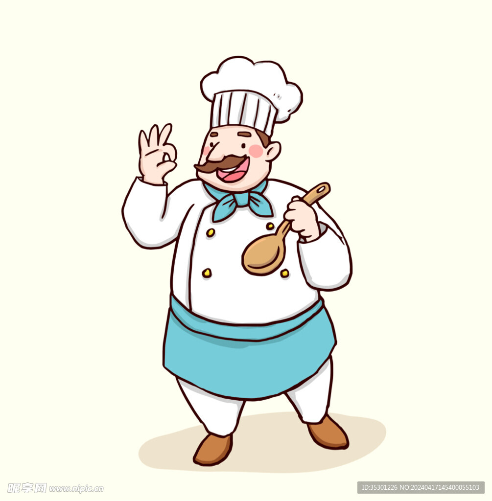 可爱厨师插画