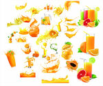 橙汁  果汁  水果海报  