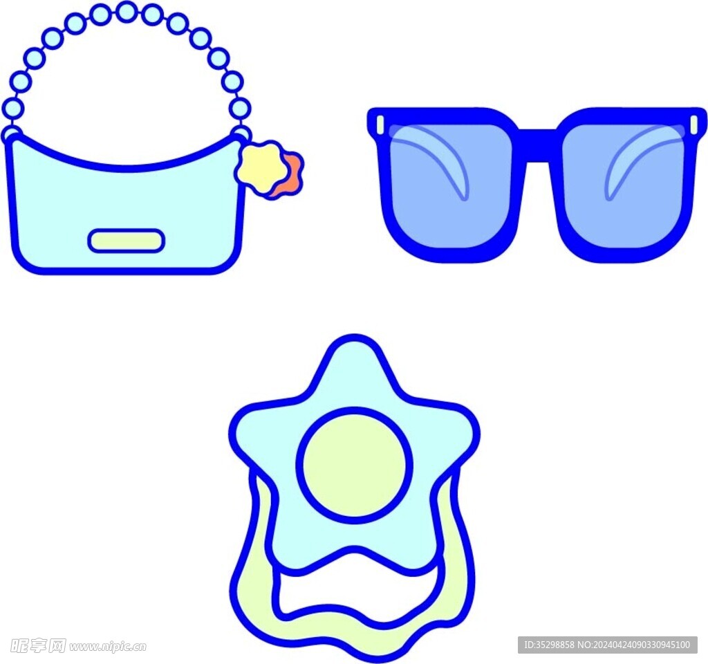 原创小包包太阳眼镜帽子ico