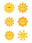 手绘卡通可爱太阳花笑脸表情