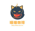 猫元素咖啡logo图案