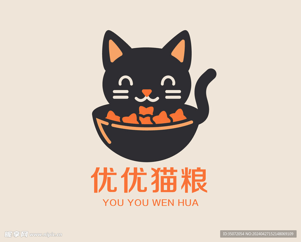 猫粮卡通logo图片