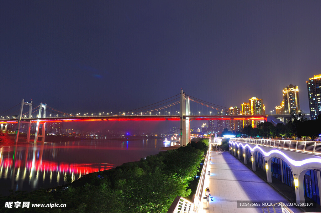 城市鹅公岩大桥夜景