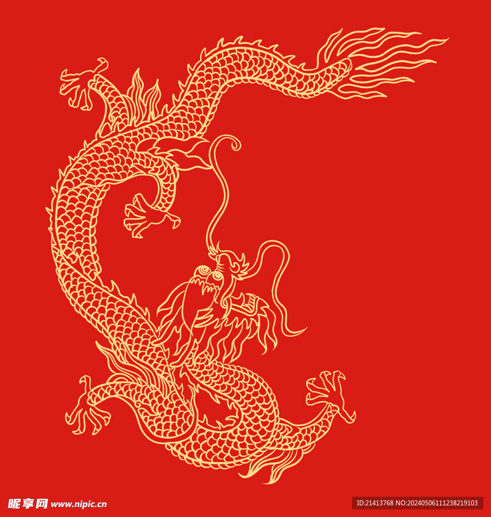 手繪卡通小龍