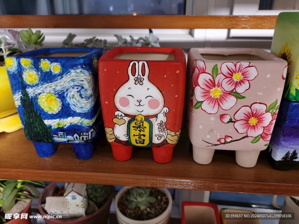 手繪花盆