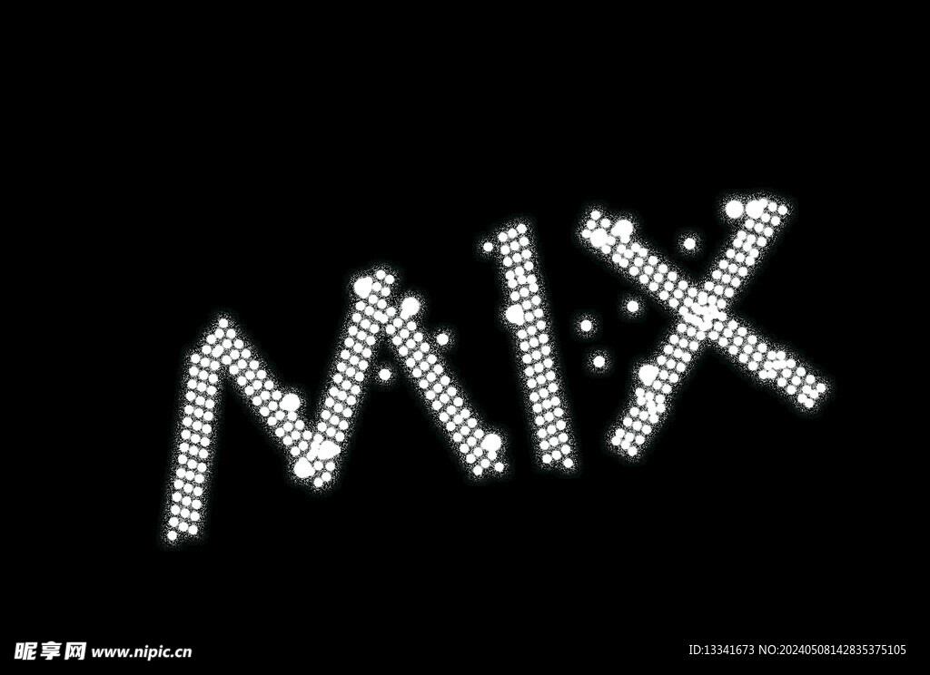 MIX發(fā)光字透明背景素材