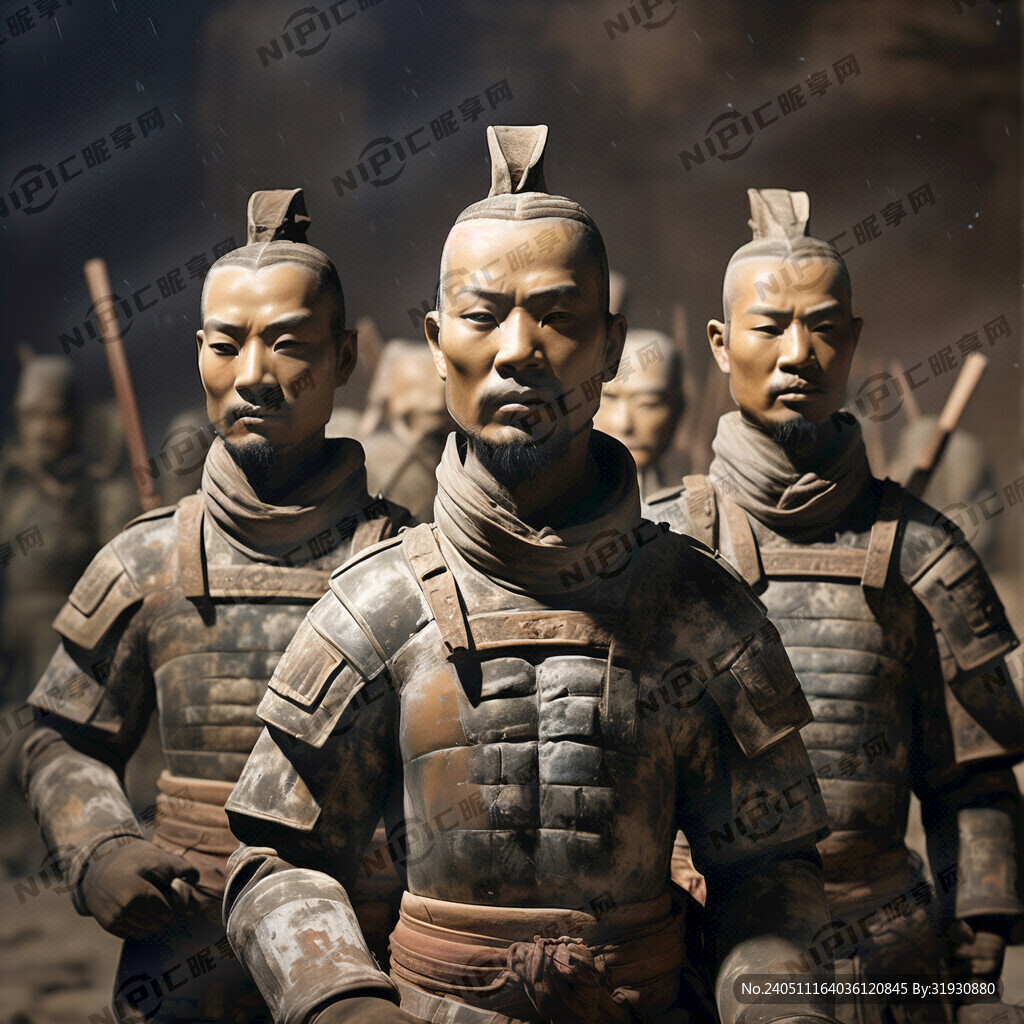 兵馬俑排兵朝拜  皇帝