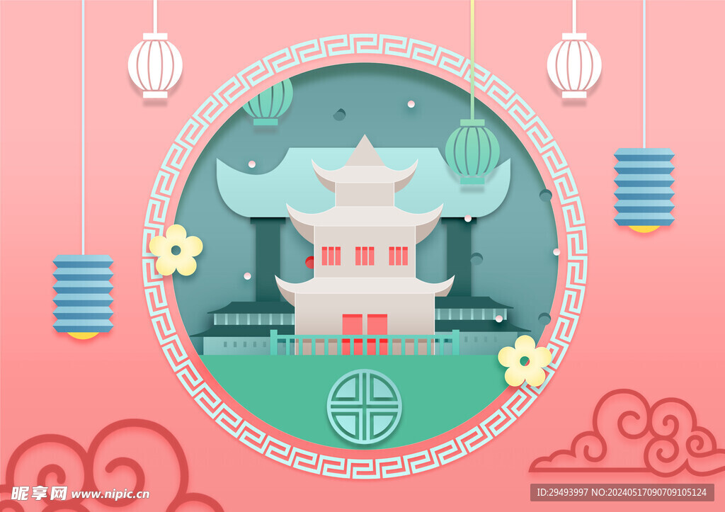 建筑剪紙