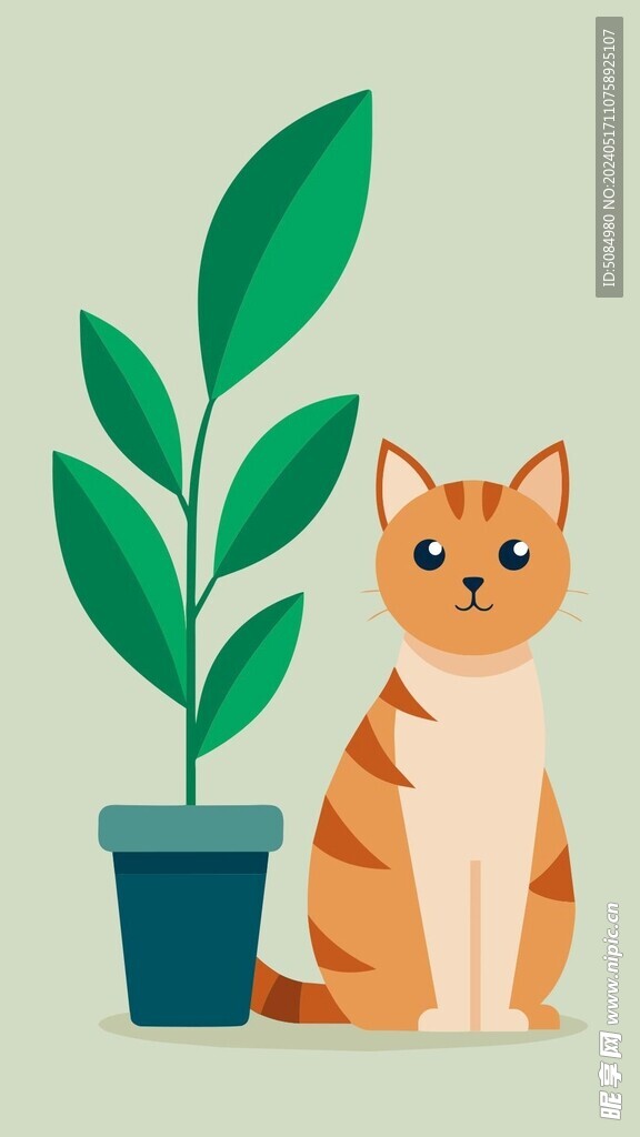 貓平面插圖