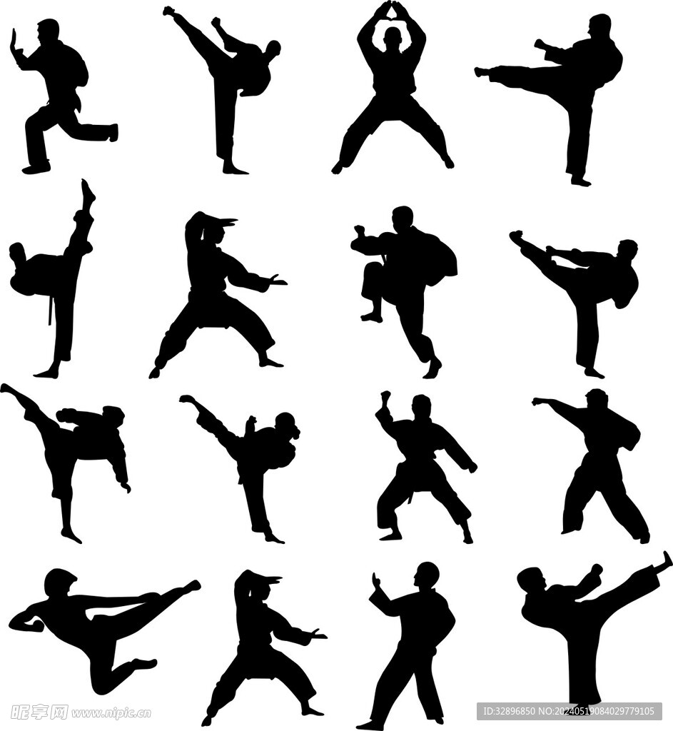 武術(shù)人物剪影