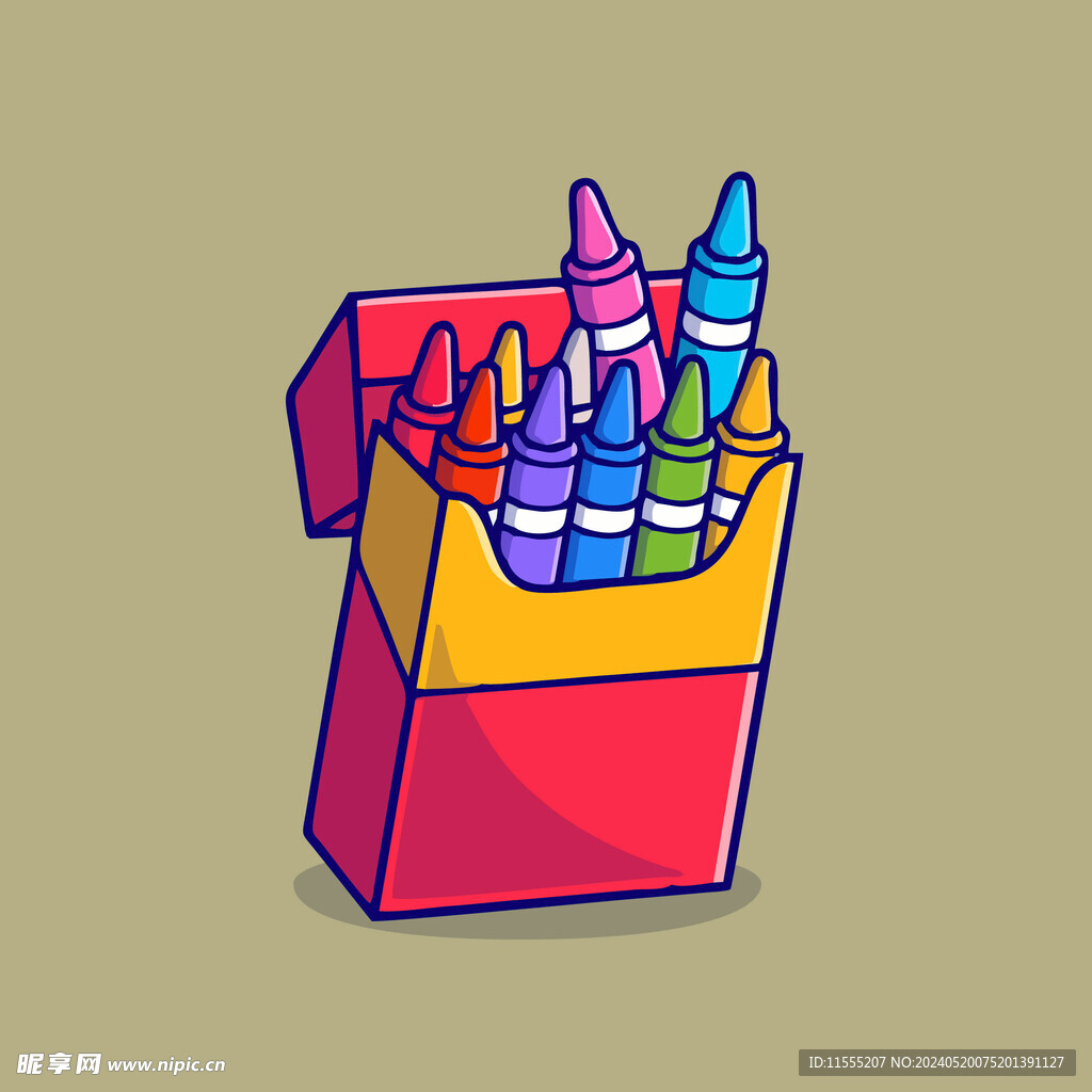 有趣蠟筆卡通兒童插畫