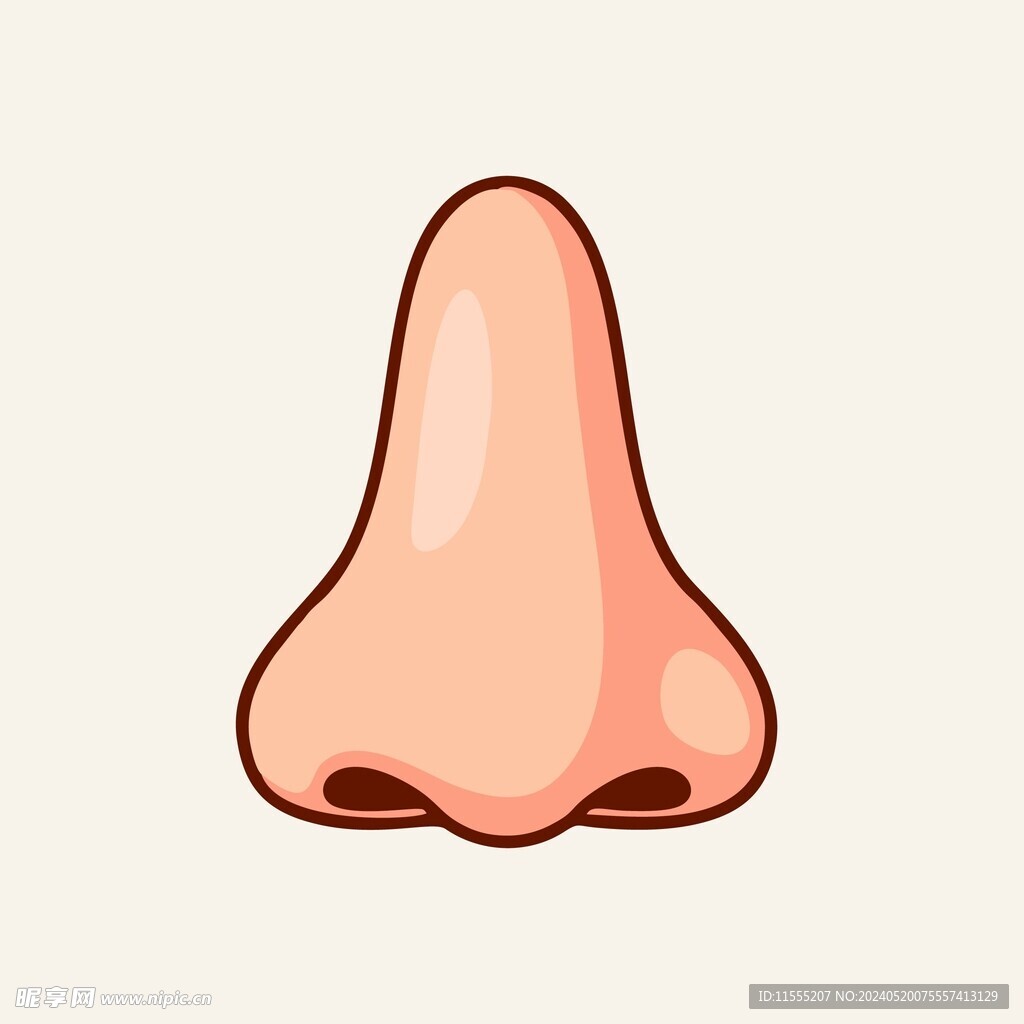 可愛鼻子矢量卡通插畫