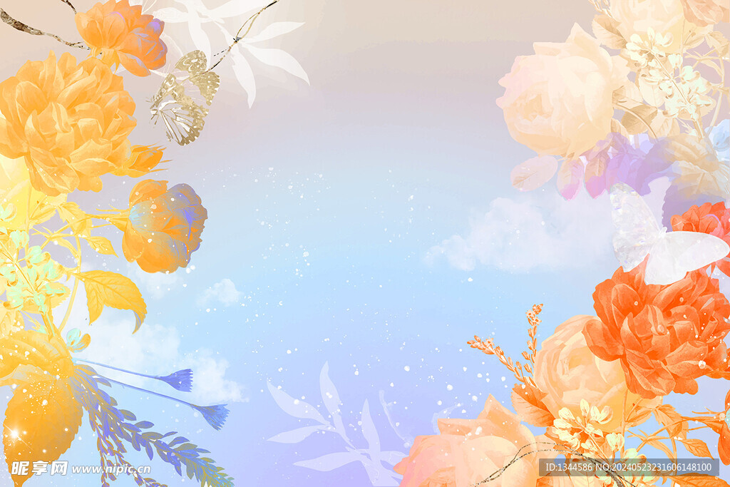 浪漫花朵背景