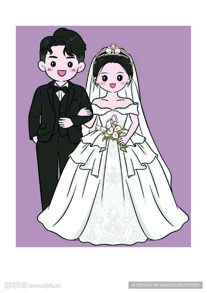 婚禮新人卡通人物頭像