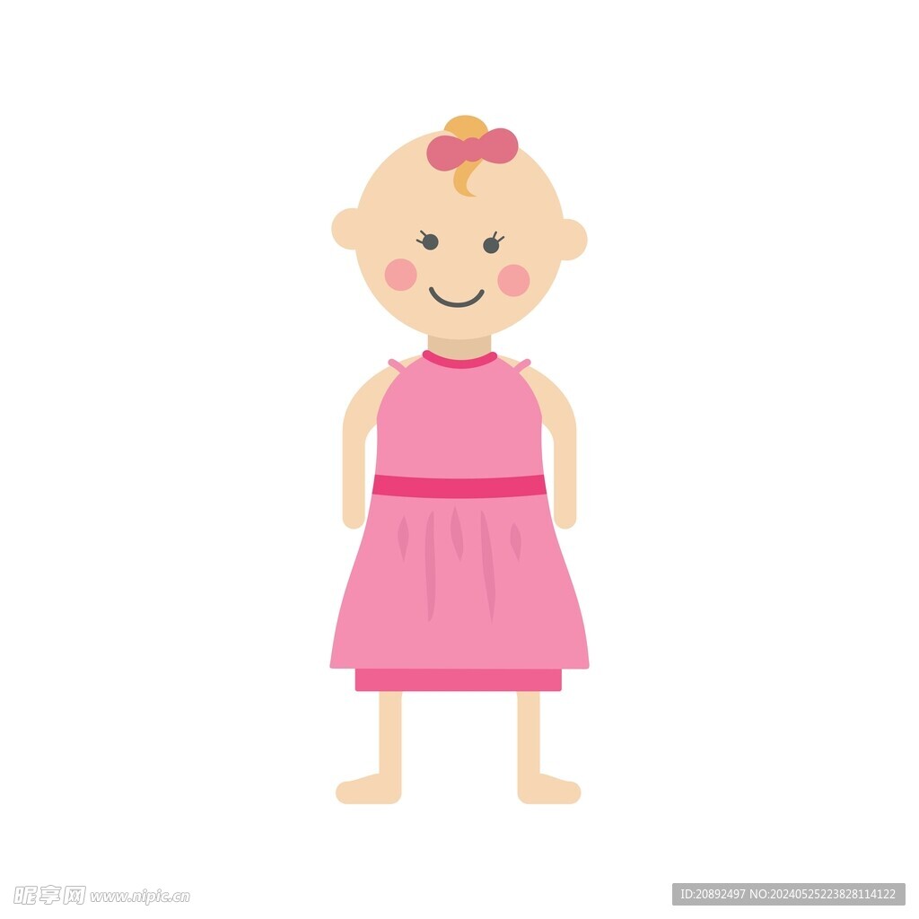 矢量人物 小女孩