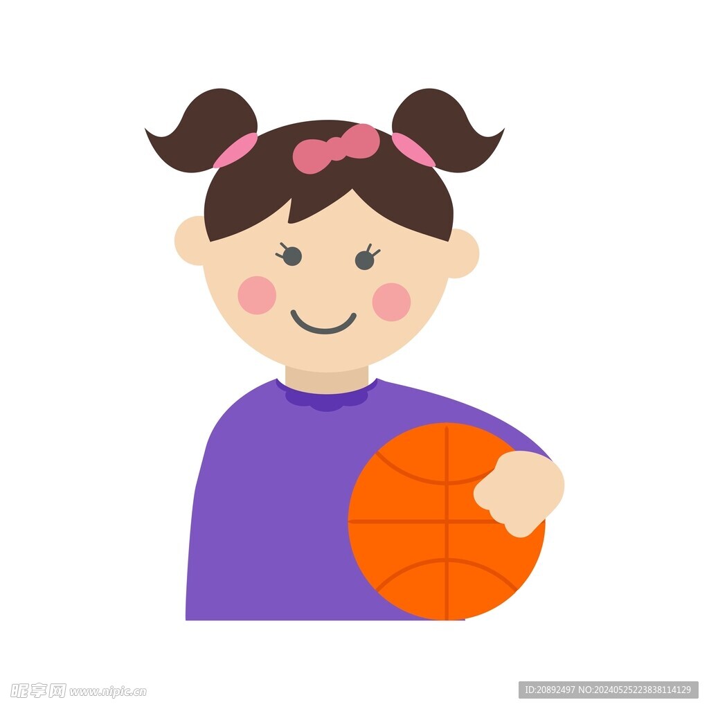 矢量人物 打籃球女孩