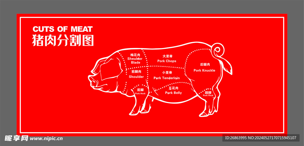  豬肉分割圖