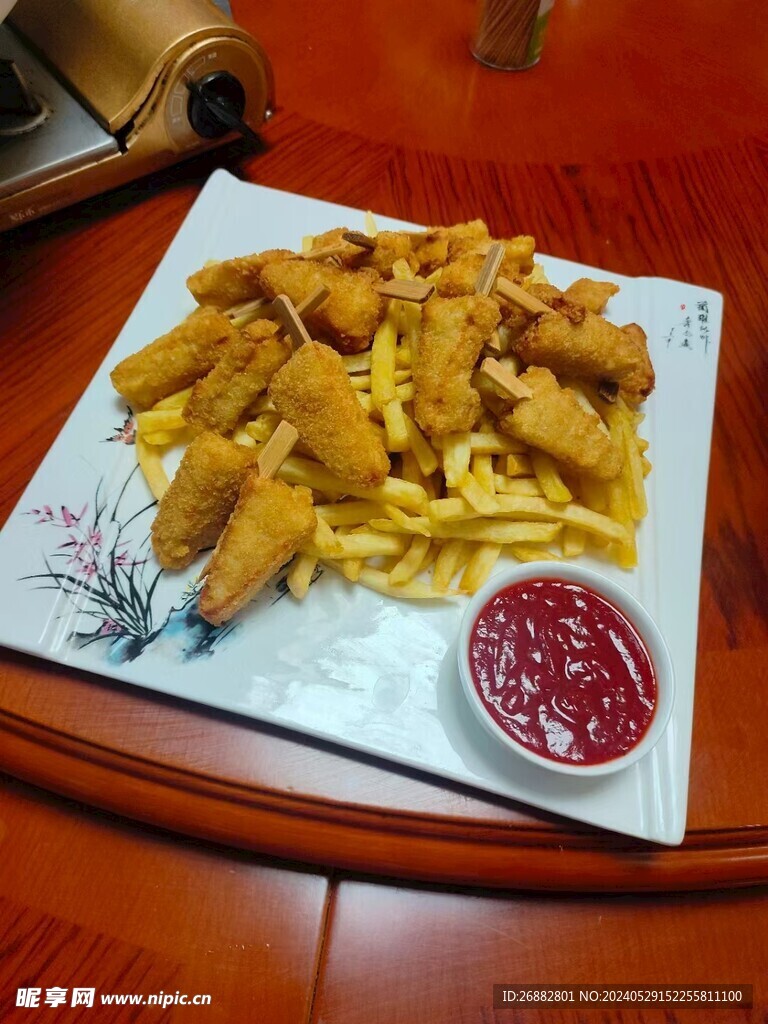 肉串薯條雙拼