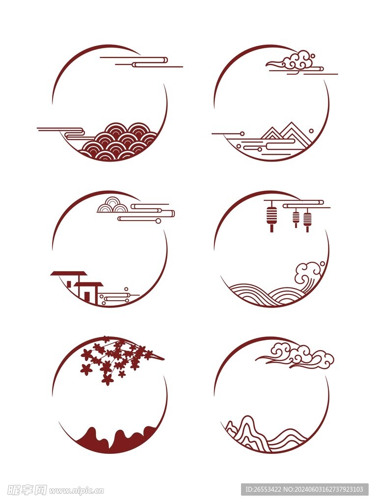水墨圓形