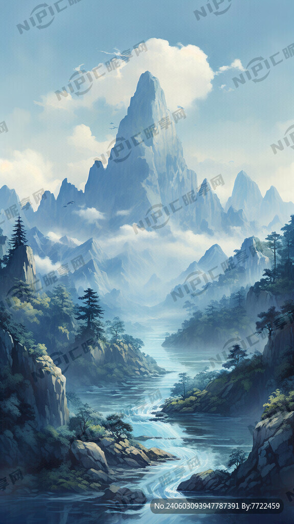 藍色山水
