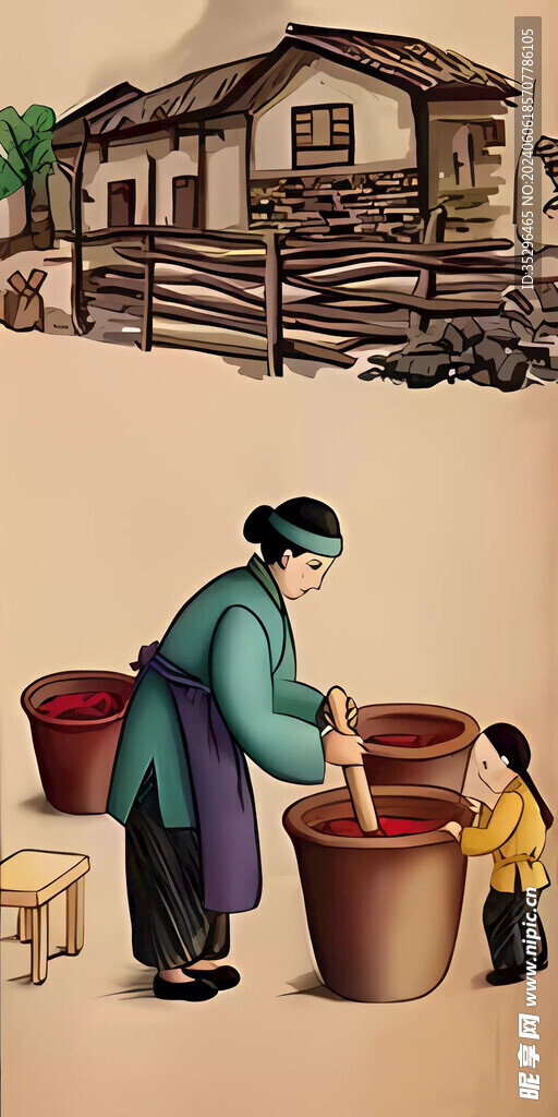 復古美食展板圖片