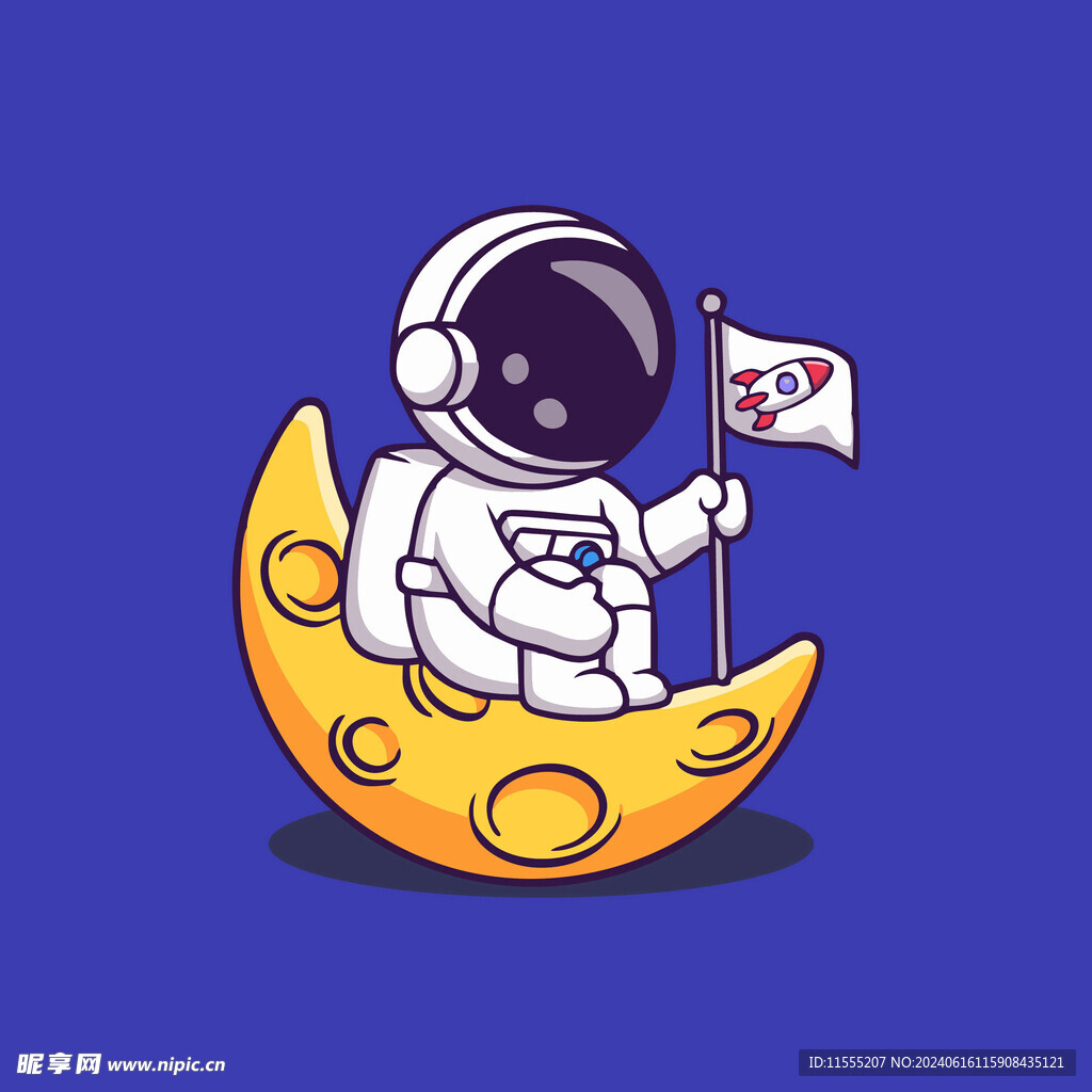 可愛宇航員卡通矢量兒童插畫