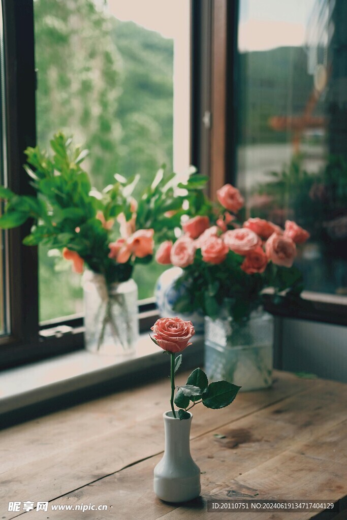 窗邊鮮花